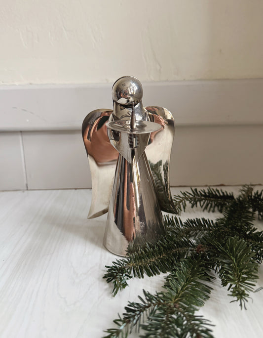 Silver Angel Candleholder