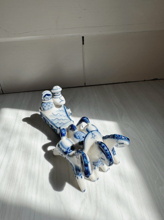 Gzhel Sleigh Figurine