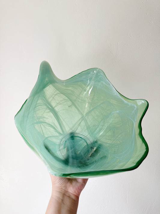 Swirly Glass Serving Bowl