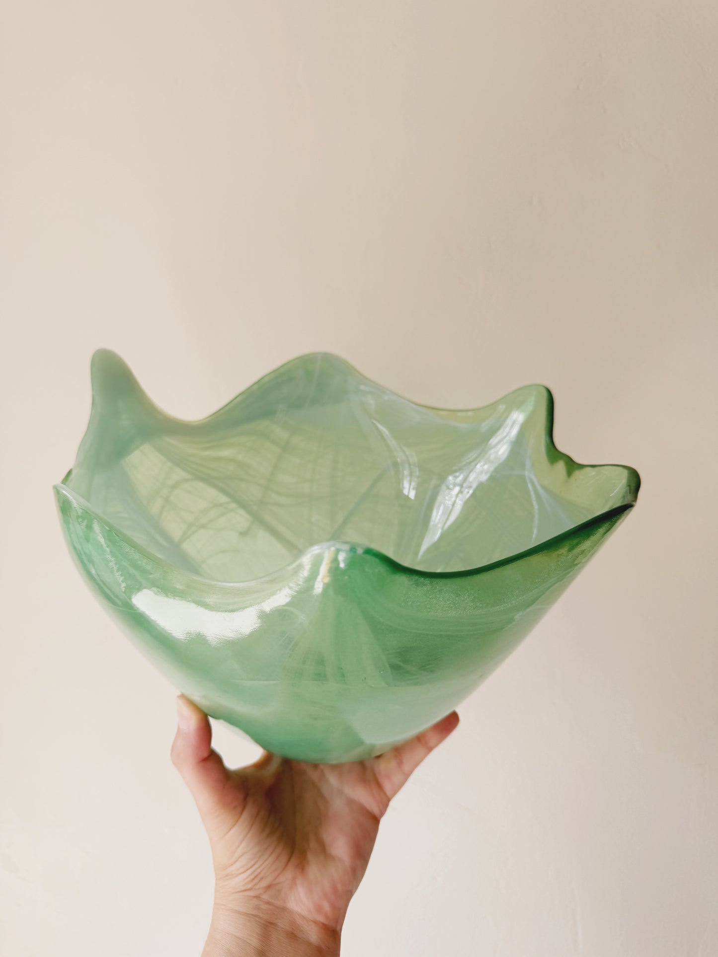 Swirly Glass Serving Bowl