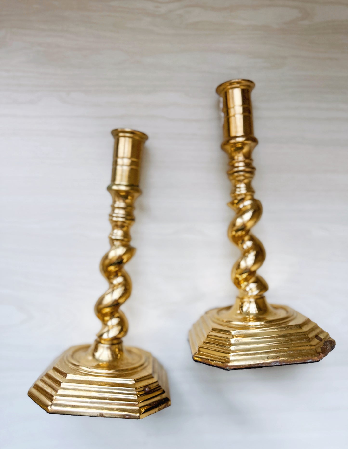 Twisty Brass Candlesticks