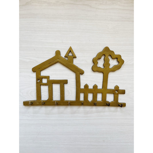 Brass House and Tree Key Hanger