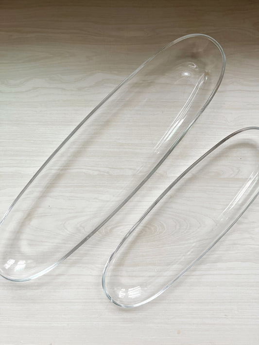 Set of 2 Glass Serving Trays