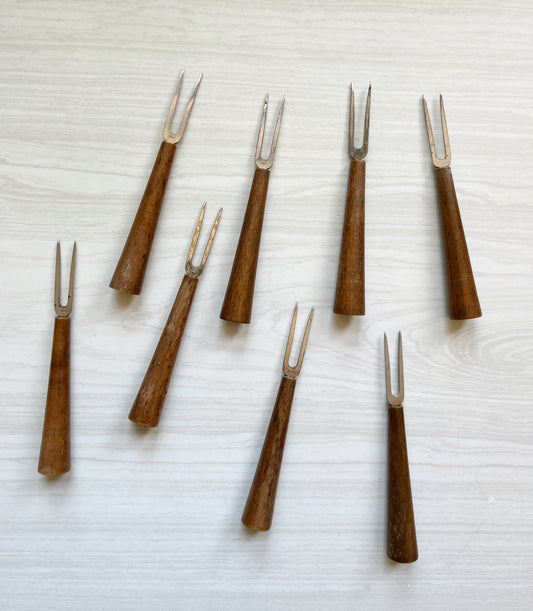 Set of 8 Midcentury Appetizer Forks